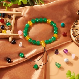 Elecrelive 12 Sets Stone Buddha Mala Guru Bead Set 8.5mm 3 Hole Gemstone Energy Healing Stone Bead Cone for Mala Prayer Bracelet Rosary Necklace Jewelry Making