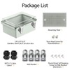 LeMotech Electrical Box, IP67 Waterproof Hinged Clear Cover Stainless Steel