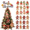 Gingerbread Christmas Tree Decorations, 12 Pieces Traditional Ginger Man Clay