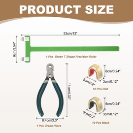 MECCANIXITY Archery Bow Square T-Shape Ruler Tool Nocking Points Pliers Set 33x9mm Turning Bow Strings Knock Kit for Recurve Compound Bowstring Archery Accessories (Green)