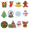 INFUNLY 12PCS Christmas Iron on Patches Santa Claus Embroidered Sew on Applique Repair Patches Snowman Tree Patches DIY Reindeer Patches Applique for DIY Clothing Craft Sweater Stocking Christmas Gift
