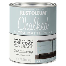 Rust-Oleum Serenity Blue Chalked All-in-One Ultra Matte Paint | One Coat Coverage | No Primer, Sanding, Or Topcoat Needed | Easy Clean Up | Made in USA | 30 OZ