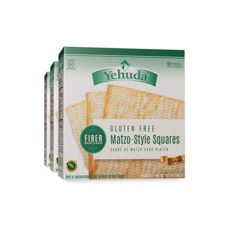 Yehuda Fiber Enriched Gluten Free Matzo Squares, 10.5oz (3 Pack)