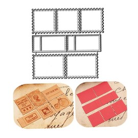 Postage Stamp Frame Cutting Dies,Wave Edge Frame Die Cuts Metal Embossing Stencils Template Mould for Card Scrapbooking and DIY Craft Album Paper Card Decor