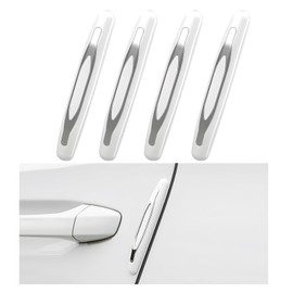 DXNQ 4 PCS Car Door Edge Guards, Anti-Scratch Door Edge Guards Trim Strip with Self Adhesive, Car Door Protector Bumper Guards for Most Cars Trucks SUVs, Exterior Car Accessories (White)