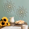 Barydat 6 Pcs Metal Rhinestones Sunburst Wall Decor Bling Crystal