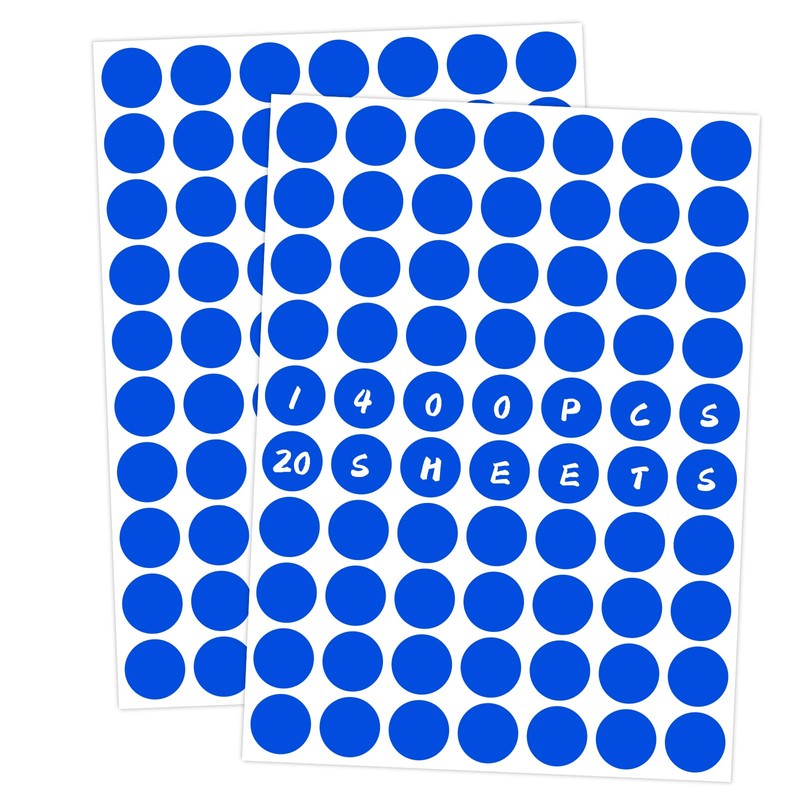 Ouzoustate - 1400 pegatinas redondas de 3/4 pulgadas de color