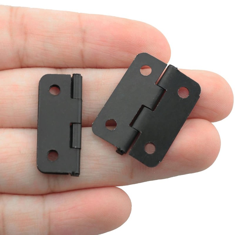 Ruiwaer 50pcs Metal Mini Hinges Retro Hinges 24x18mm with Screws