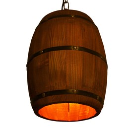 Antique Retro Wood Craft Wine Barrel Ceiling Pendant Lamp Hanging Rustic Unique Kitchen Bar Ceiling Lamp Light Fixtures for Bedrooms, Study or Living Room, Cafes and Bars
