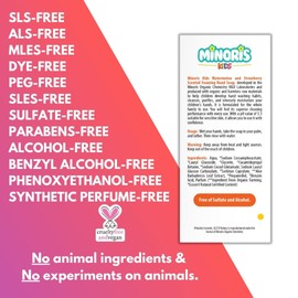 Minoris Kids Foaming Hand Soap - Gentle, Hypoallergenic, Organic & Vegan Formula, pH 5.5 for Sensitive Skin, Watermelon & Strawberry Fragrance, Sulfate-Free, Paraben-Free, 300 ml