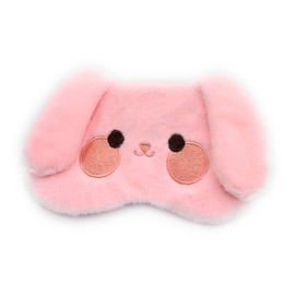 Cute Animal Eye Masks, Soft Plush Fluffy Sleeping Eye Cover, Blindfold, Assorted Designs (Pink Puppy Dog)
