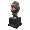 Rainforest Silverback Gorilla Head Bust Statue in Bronze Electroplated Finish