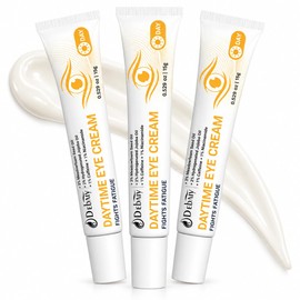 Daytime Eye Cream for Dark Circles & Puffiness, with Caffeine, Niacinamide & Squalane, Lightweight Under Eye Moisturizer for Daily Use, 3 x 15g Tube