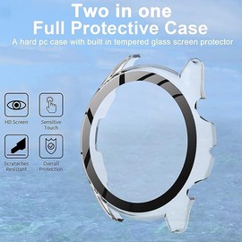 Compatible with TUYOMA Smart Watch Case,LW36 Smart Watch Case, Lamshaw Hard PC Case with Screen Protector Compatible with TUYOMA LW36 Smartwatch-1.32 Inches (Pink+Pink)