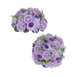 BLOSMON Bolas de Flores de Peonía: 2 piezas de 24 cm de Lila, Arreglo Floral Artificial de Peonía, Ramo de Boda, Decoración para Mesa de Comedor, Fácil de Usar, Bola de Seda Artificial para Besos