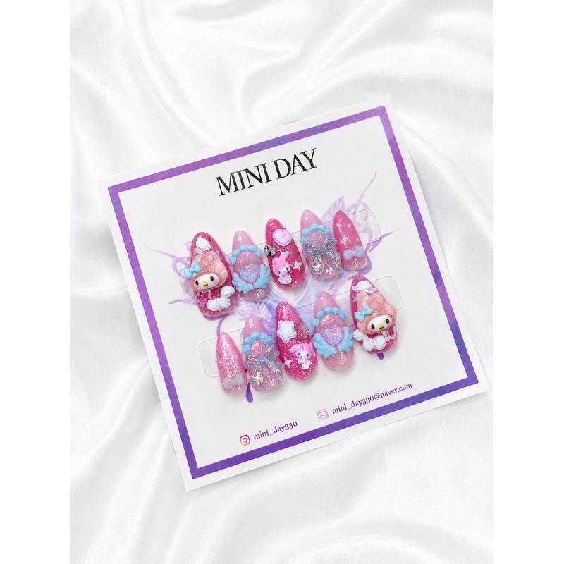 Baby My Melody Handmade Nail Tips - Ballerina / 베이비
