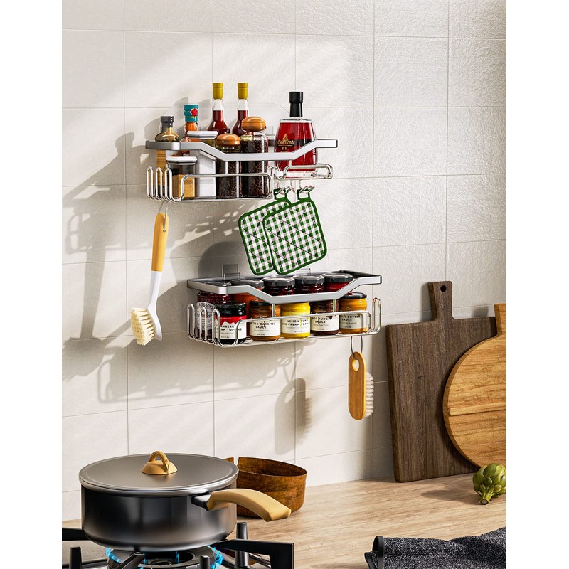 HapiRm Shower Caddy with 11 Hooks,Bathroom Storage with Razor Holder,Soap