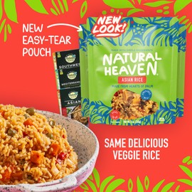 Natural Heaven Hearts of Palm Prepared Meals, Variety 6-Pack – Asian, Southwest & Mediterranean Ready Rice, New Delicious Recipes, Vegan Food, 9 Oz Pouches