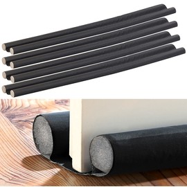 infactory Door Windstopper: Set of 4 Draught Stoppers for Doors up to 60 mm Thick, Black (Door Seal, Draft Air Door Seal, Insulating Tape)