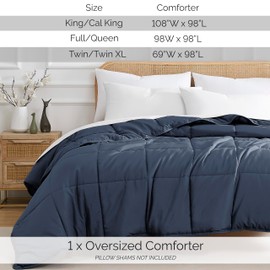 Southshore Fine Living, Inc. Vilano Springs Premium Quality Over-Sized All-Season Down-Alternative Comforter, Dark Blue, King/California King