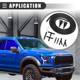 Motoforti Front Windshield Washer Nozzles Kit, Windshield Washer Hose, for Ford F150 2004-2013, with 6pcs Connectors, Plastic,Rubber, 3W7Z17603AA, Black