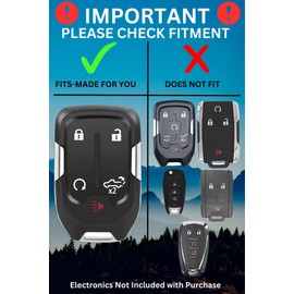 Chevy Key Fob Cover - for GMC Key Fob Cover - Silverado Sierra Accessories - Built in Bottle Opener - Fits 2019-2022 Check Fitment Guide - Custom Colors (Green, Black Screws)