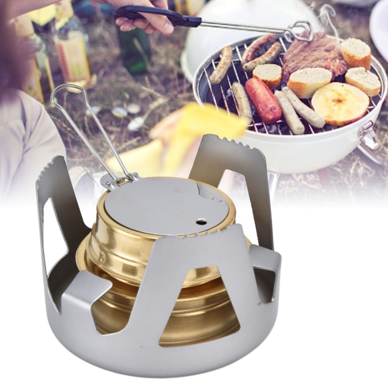 Camping Stove Windproof Vaporizable Portable Liquid Spirit Stove with Stand