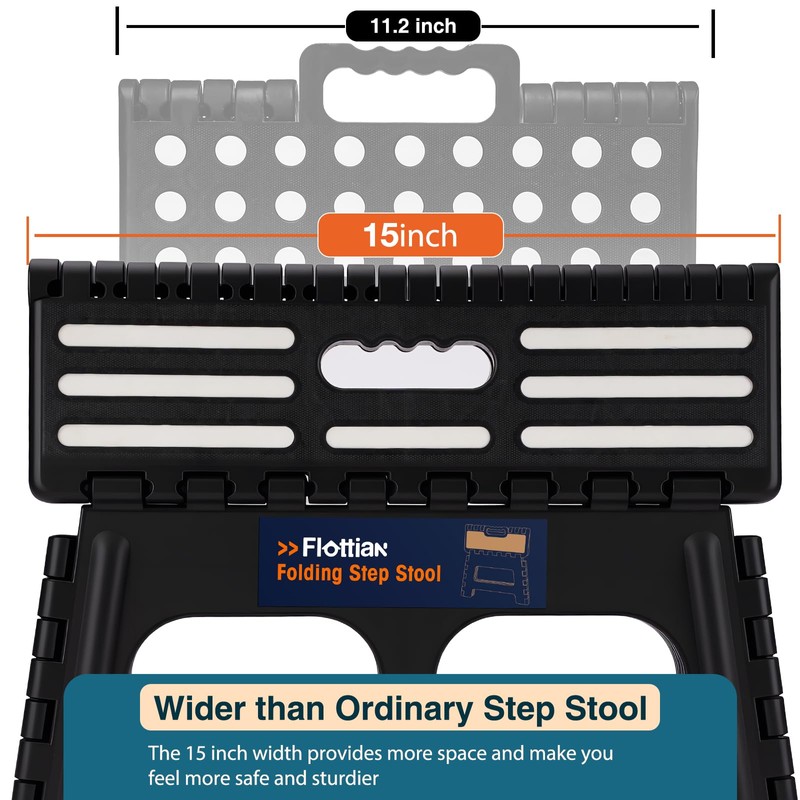 Flottian 9" Folding Step Stool for Adults and Kids 15-Inch