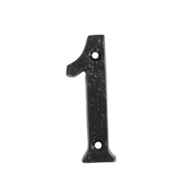 UAP House Numbers - 4 Inch Black Iron Door Numbers Screw Fix For Front Door, Rustic Address Number Screw On For Doors And Gates, Made of Solid Cast Iron (Number 1)