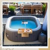 Beeveer Bamboo Adjustable Hot Tub Tray Table with Phone Holder,