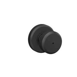 Schlage F40 BWE 622 GSN Bowery Door Knob with Greyson Trim, Bed & Bath Privacy Lock, Matte Black