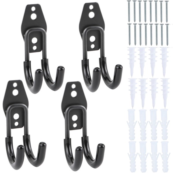 Pack of 4 Wall Hooks Garage, Heavy Duty Garage Hooks,