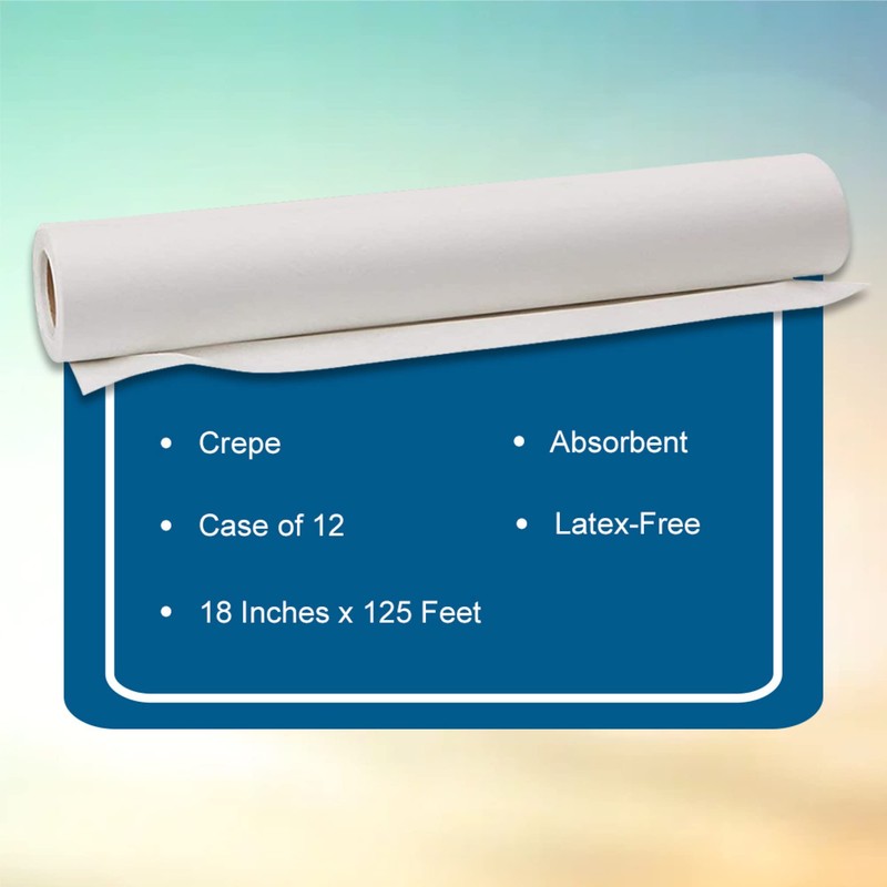 McKesson Exam Table Paper, Premium Crepe, White, 18 in x
