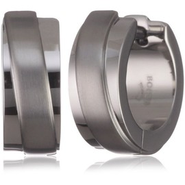 Boccia 0560-01 Women's Creole Earrings Titanium (Pr) Pol/Sat, Titanium, No Gemstone