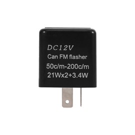 Keenso 2 Pin Turn Signal Relay 12V Universal Electronic Flashing Relay Adjustable LED Motorcycle Turn Signal (Black)