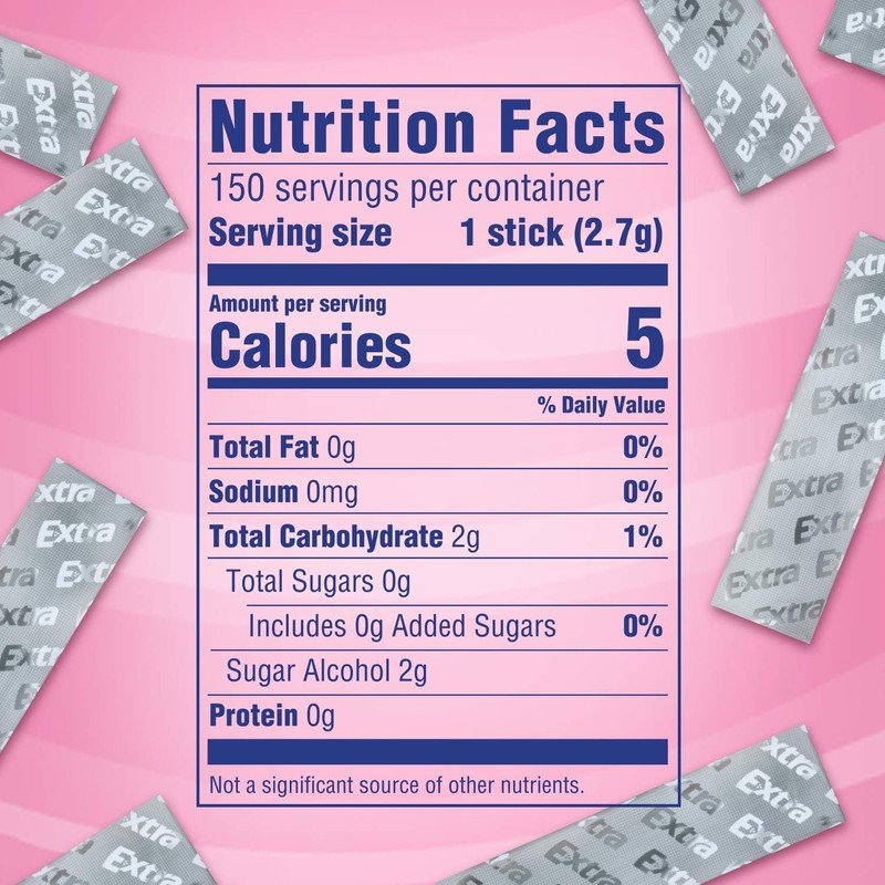 Extra Sugar Free Gum, Classic Bubble, 15 Stick Slim Packs