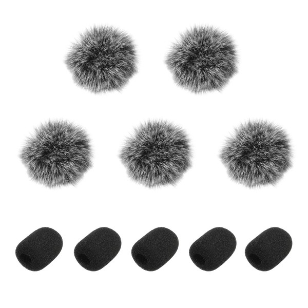 MECCANIXITY Microphone Cover Mini Furry Windscreen Foam Mic Sponge 8mm