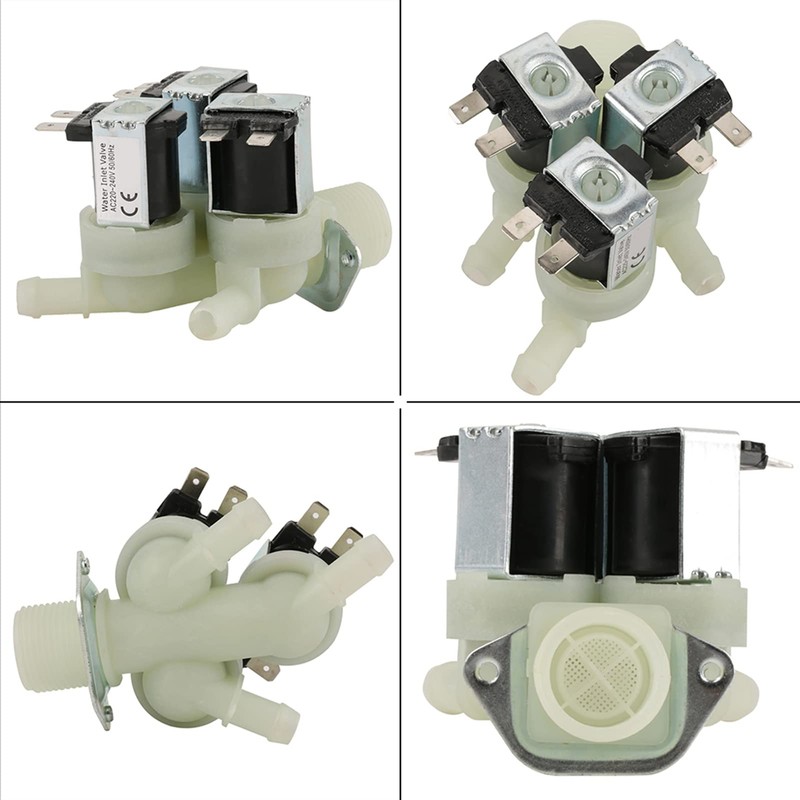 Akozon Solenoid Valve 3 Way Water Inlet N/C Normal Closed