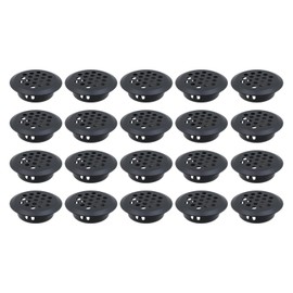 Semetall Air Vents 20 Pack 25mm(1") Stainless Steel Circular Soffit Vent Round Vent Mesh Hole Louver for Kitchen/Bathroom/Cabinet/Wardrobe/Shoebox (Black)