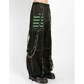 Faretumiya Women Cargo Pants High Waist Baggy Jeans Casual Wid Leg Denim Pants Grunge Gothic Harajuku Punk Y2k Trousers (Green, S)