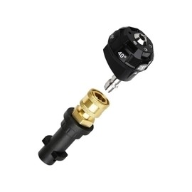 High Pressure Rotating Turbo Nozzle Adapter 6-in-1 Multiple Water Columns Multifunctional Foam Lance Gun and Pressure Washer Gun Adapter 1/4 Inch Quick Connector Socket Brass