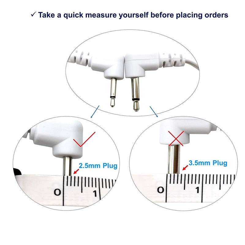 TENS Cable Connector DC 2.5 mm Pin 2 mm Connection