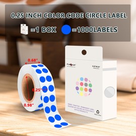 PARLAIM 1/4 Inch Circle Sticker Labels,1000 Stickers Round Color Coding Circle Dots Stickers, Adhesive Roll Dot Label for Inventory Organize, File Classification (Blue)