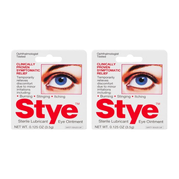 Stye Sterile Lubricant Eye Ointment | Ophthalmologist Tested | 0.125 Ounces | Pack of 2