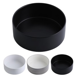 Addogyy Black Dog Bowl Ceramic for Medium Large Breed,Dog Food Water Dish Heavy Weighted, Non Slip Porcelain Extra Large Big 9.4 in Pet Bowl