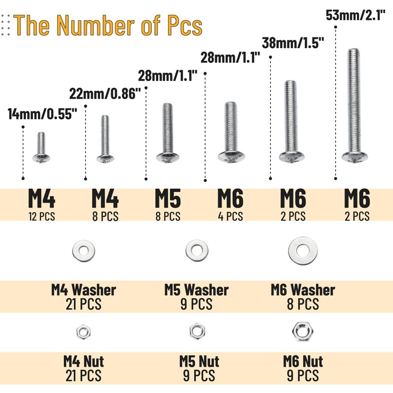 Mr. Pen- Bolts, Nuts, and Washer Assortment Kit, 226 pcs,