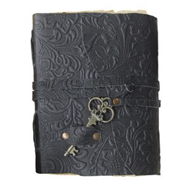 Vintage Leather Journals For Women, Vintage Leather Journal, Grimoire Journal, Leather Bound Journal, Leather Bound Notebooks Notebook Antique Books,Leather Bound Sketchbook (8X6,Black)