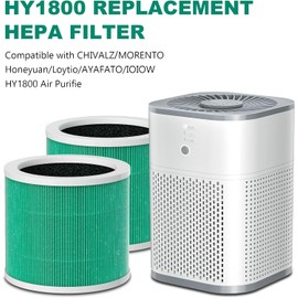 2 Pack HY1800 H13 True HEPA Replacement Filter (with Extra 4-Pieces Aroma Pad) Compatible with MORENTO/CHIVALZ/Loytio/AYAFATO/IOIOW HY1800 Purifier, 3-in-1 Filtration System