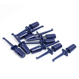 New Lon0167 10 Pcs Blue Plastic Multimeter Test Cable SMD IC Hook Clip Grabbers 1.7"(10 Stücke Blau Kunststoff Multimeter Test Kabel SMD IC Haken Clip Grabbers 1,7' '