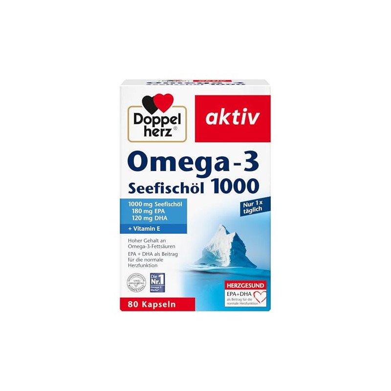 Doppelherz Sea Fish Oil Omega-3 1000 For a Heart-Friendly Diet,